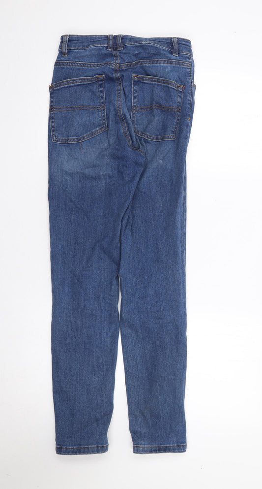 COLLUSION Womens Blue  Cotton Mom Jeans Size 25 L32 in Slim Zip