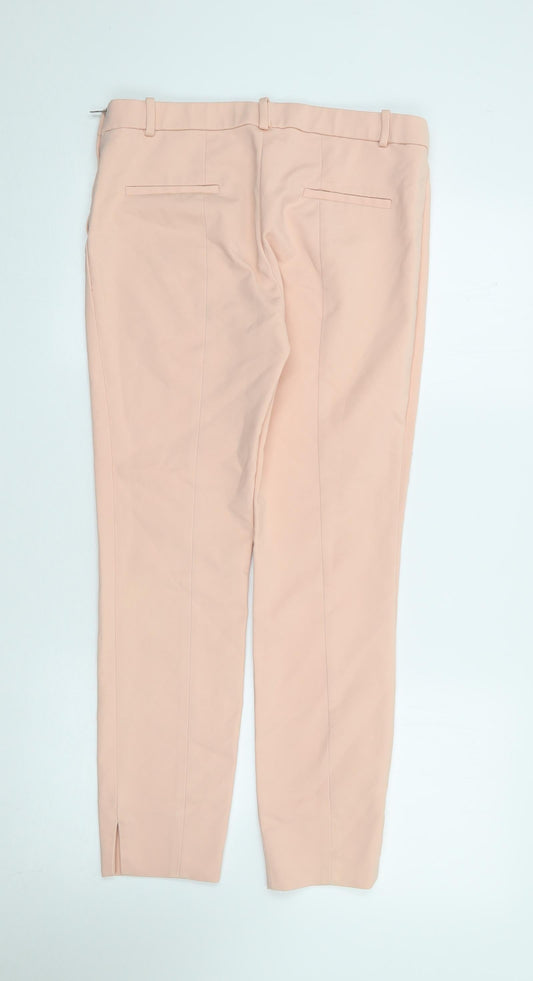 Womens UK Size M Zara Regular Fit Pink Trousers