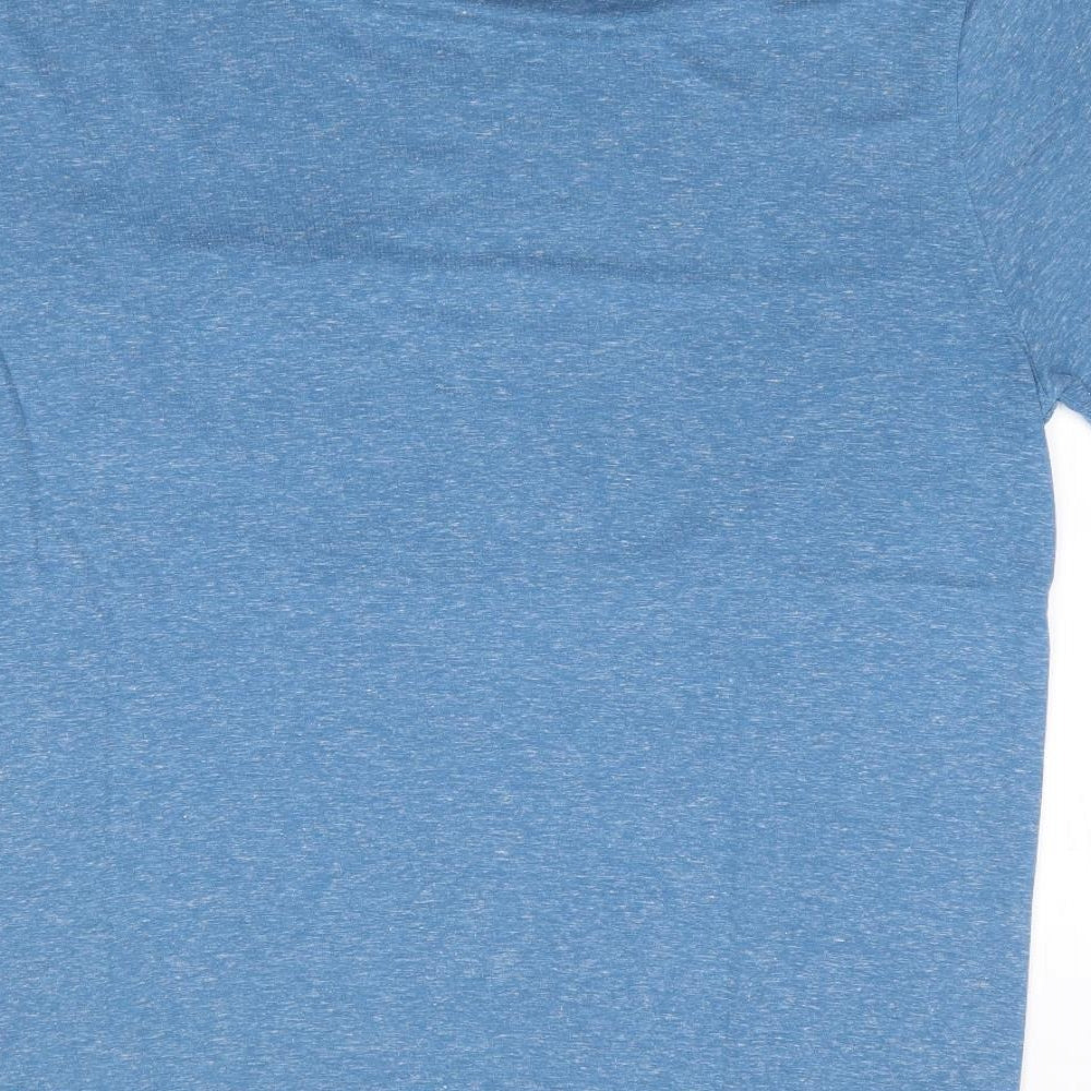 W&B Mens Blue Polyester Polo Size L Collared Pullover