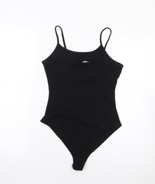 Primark Womens Black Polyester Catsuit One-Piece Size 2XS Snap - Ribbed