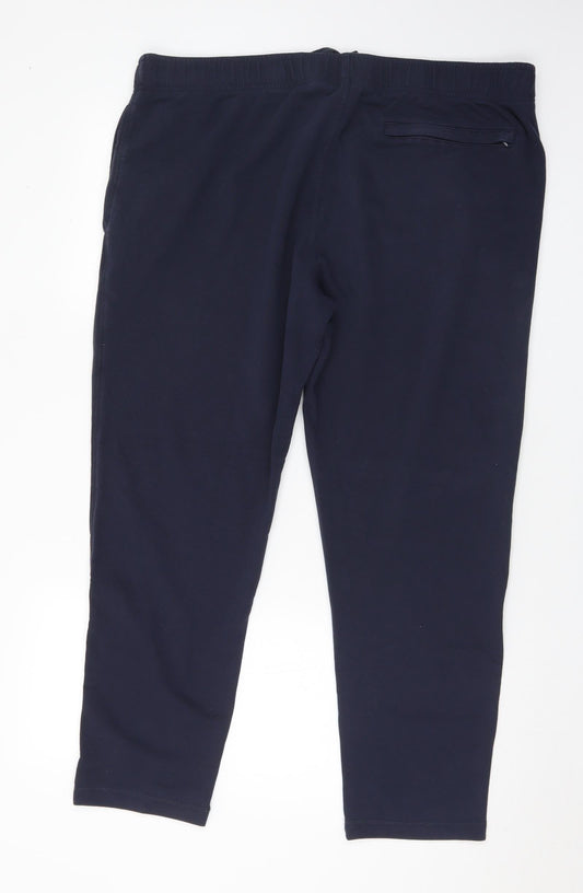 Preworn Mens Blue Polyester Jogger Trousers Size 38 in L28 in Regular Drawstring