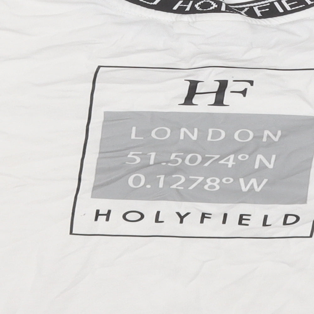 holyfield Girls White Cotton Basic T-Shirt Size 8-9 Years Round Neck