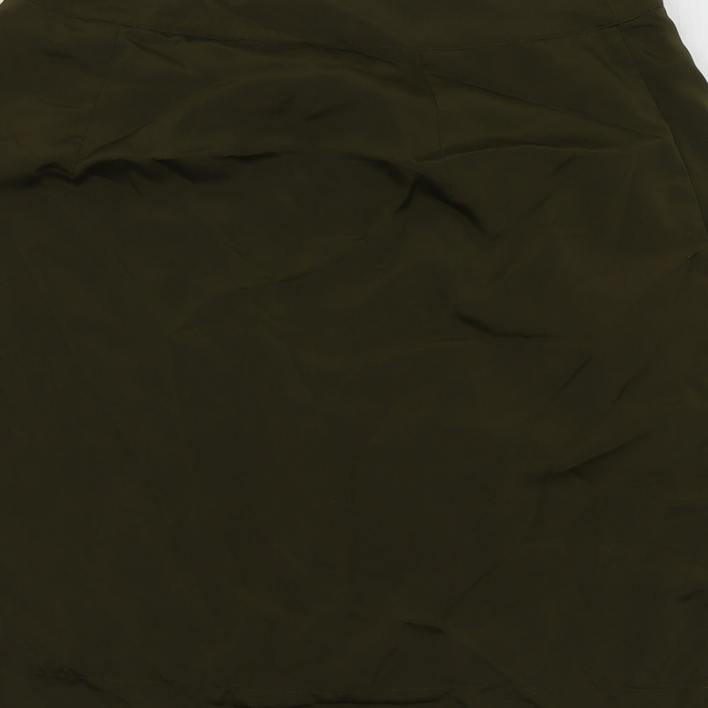 eShakti Womens Green Polyester A-Line Skirt Size 14