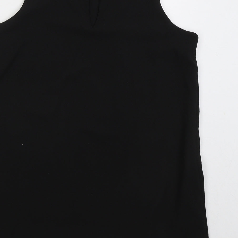 Sabrina Diamante Womens Black Polyester Basic Tank Size M Round Neck