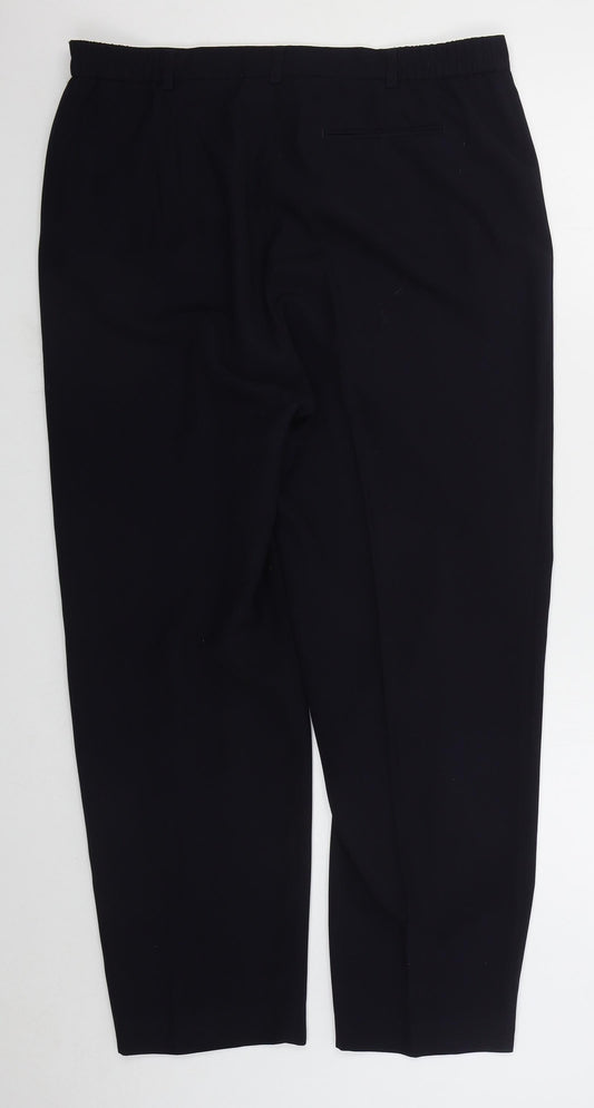 GARDEUR Womens Blue Polyester Trousers Size 34 in L29 in Regular Button