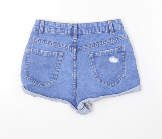 Denim & Co. Womens Blue Cotton Hot Pants Shorts Size 6 L5 in Regular