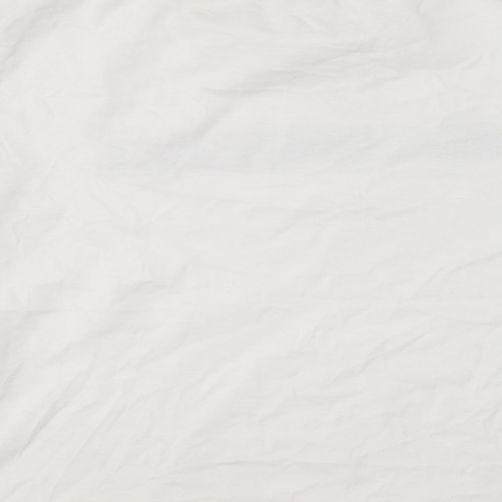 The Paper Press Womens White Cotton Basic T-Shirt Size M Round Neck