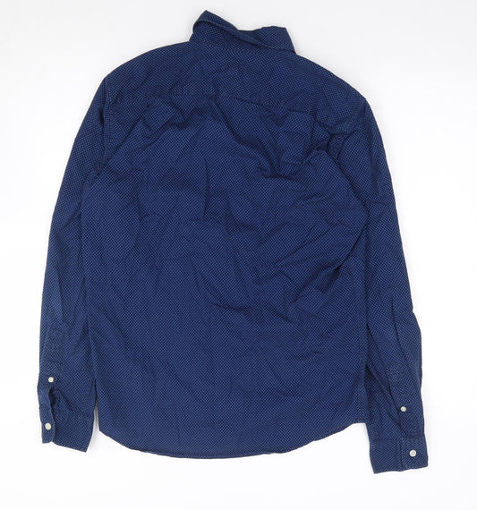 Mens UK Size S Gap Blue Button-Up Long Sleeve Casual Shirt