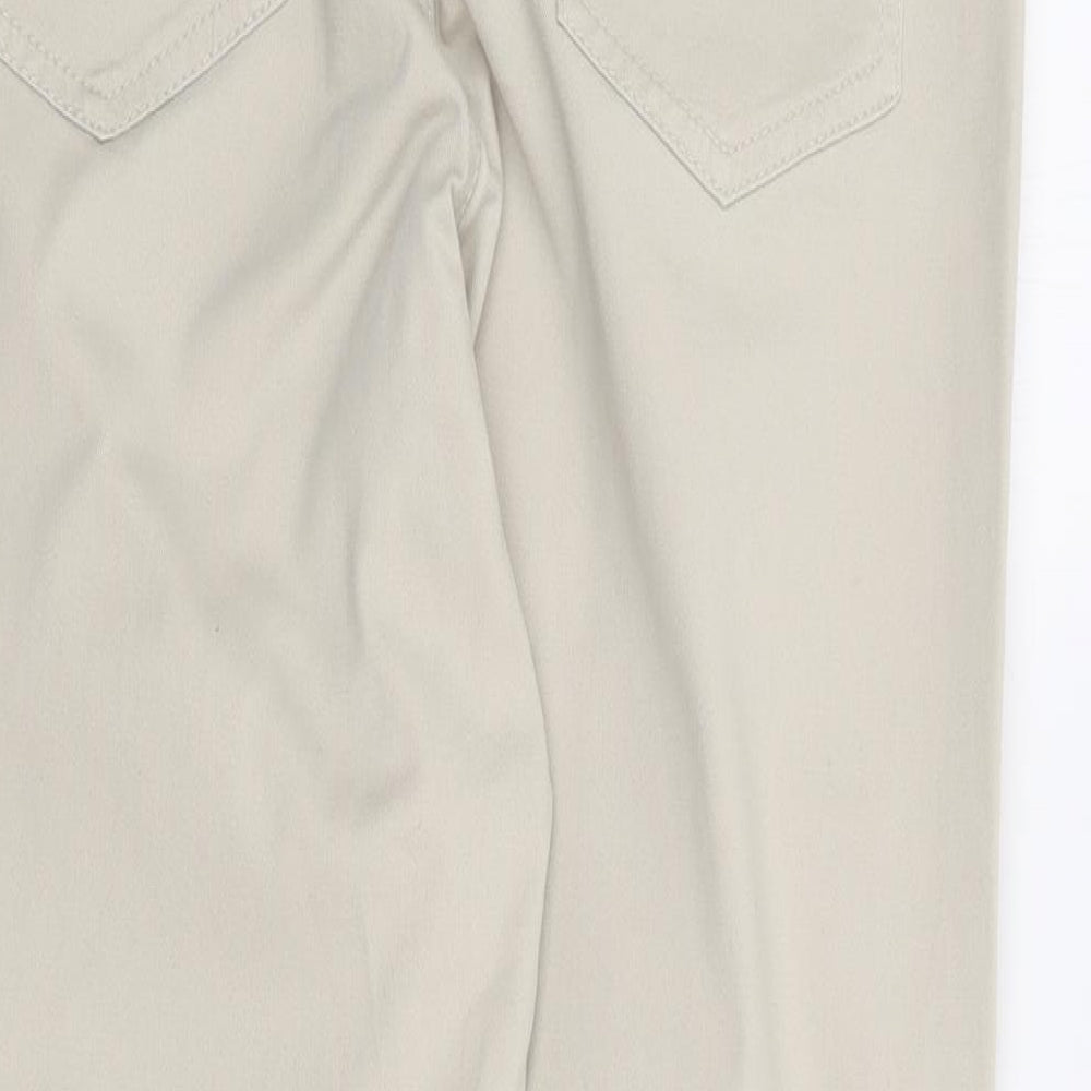 F&F Womens Beige Cotton Straight Jeans Size 10 L25 in Regular Zip