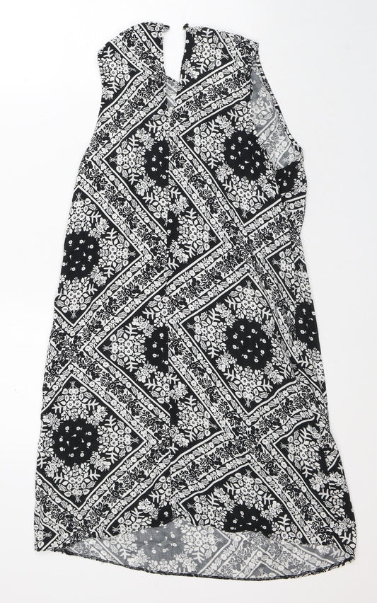 Atmosphere Womens White Floral Polyester A-Line Size 10 Round Neck