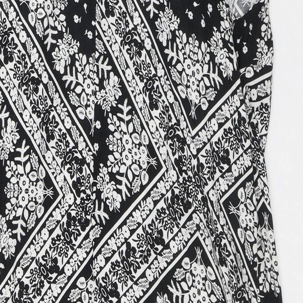 Atmosphere Womens White Floral Polyester A-Line Size 10 Round Neck