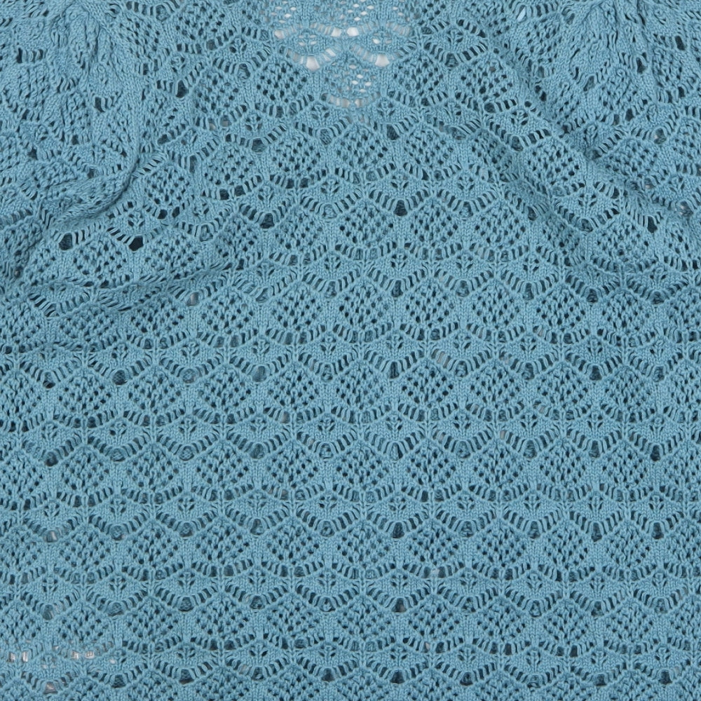 Gallery Womens Green V-Neck Acrylic Cardigan Jumper Size XS