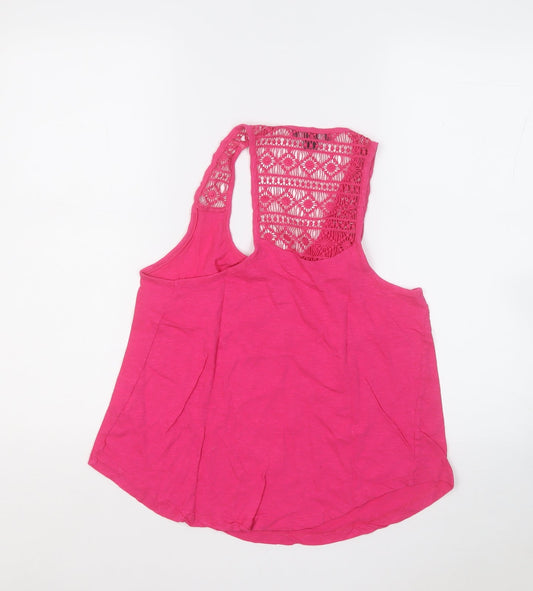 Primark Womens Pink Polyester Basic Tank Size 10 Round Neck