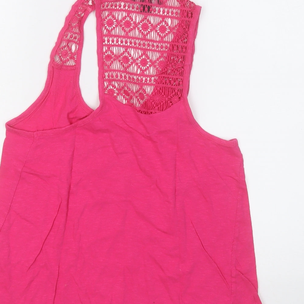 Primark Womens Pink Polyester Basic Tank Size 10 Round Neck