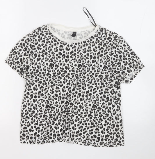 Womens UK Size M Divided by H&M Black Basic T-Shirt