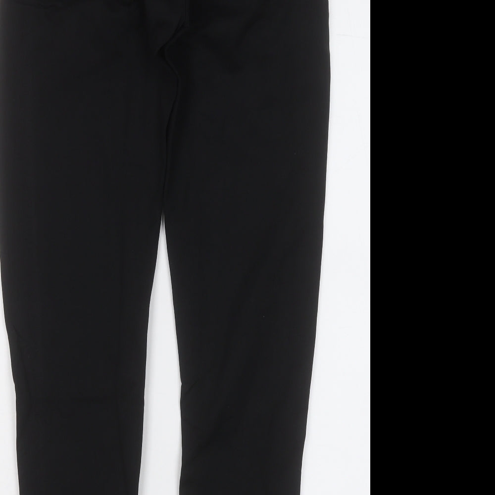 No Drama Womens Black Cotton Jogger Trousers Size M L26 in Regular