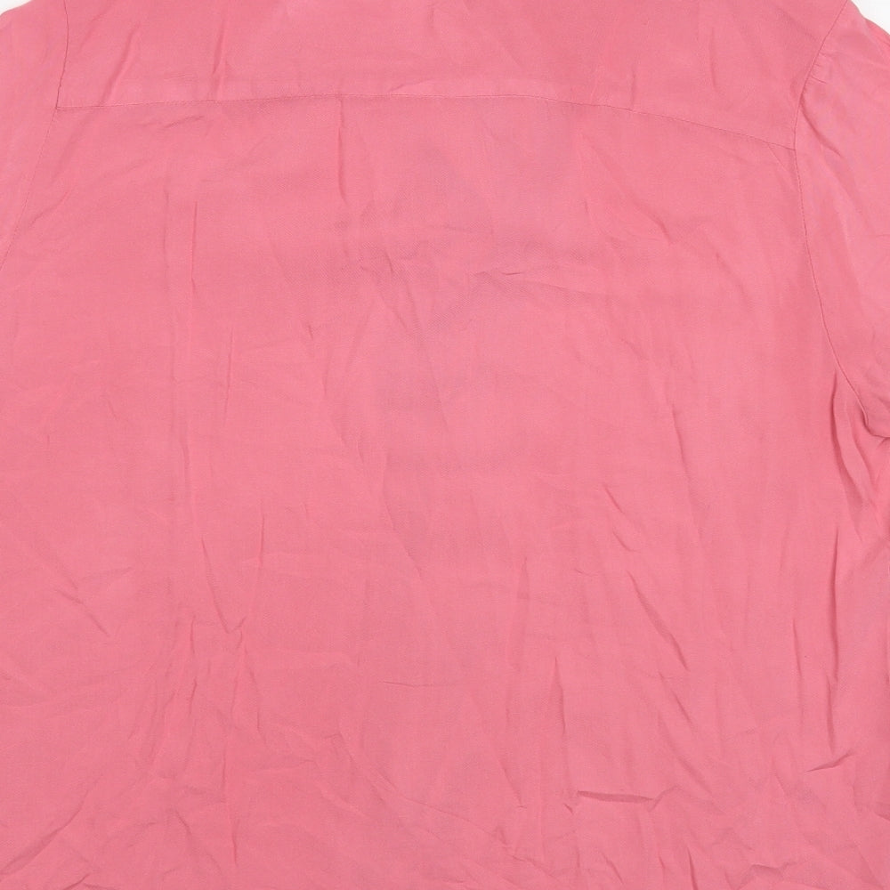 ASOS Mens Pink Viscose Button-Up Size S Button