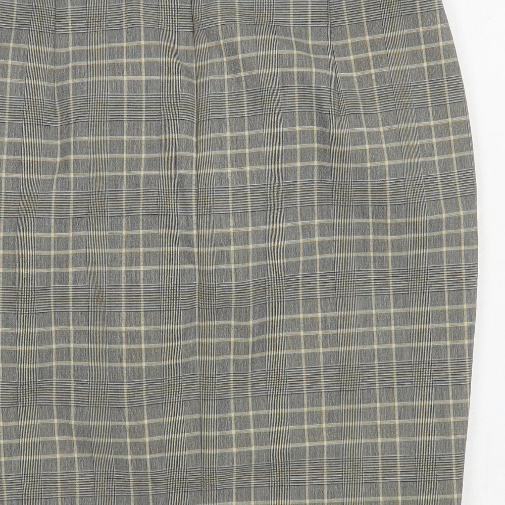H&M Womens Grey Plaid Polyester Mini Skirt Size 8 Zip