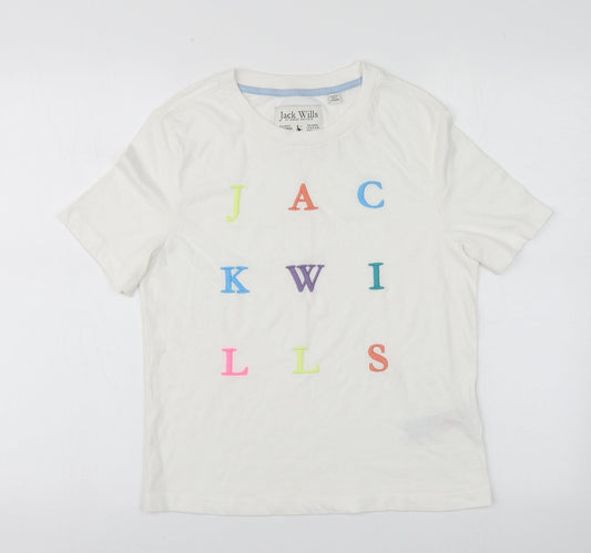 Womens UK Size 8 Jack Wills White Basic T-Shirt