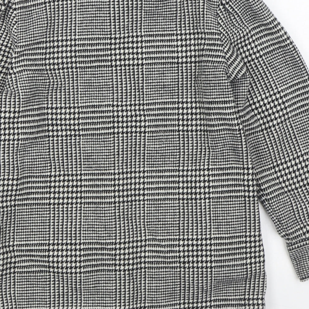 NEXT Girls Black Houndstooth Jacket Size 9 Years Button