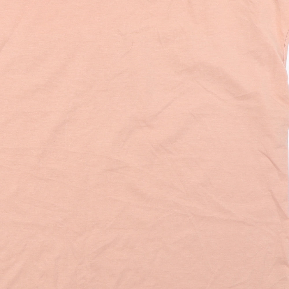 SheIn Womens Pink Polyester Basic T-Shirt Size XL Roll Neck