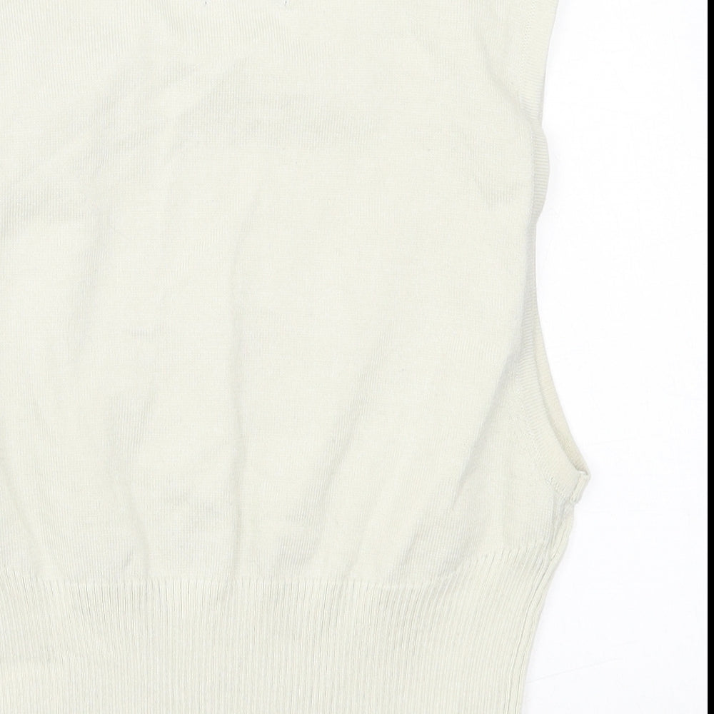 Womens UK Size L PRETTYLITTLETHING Beige Cropped Tank