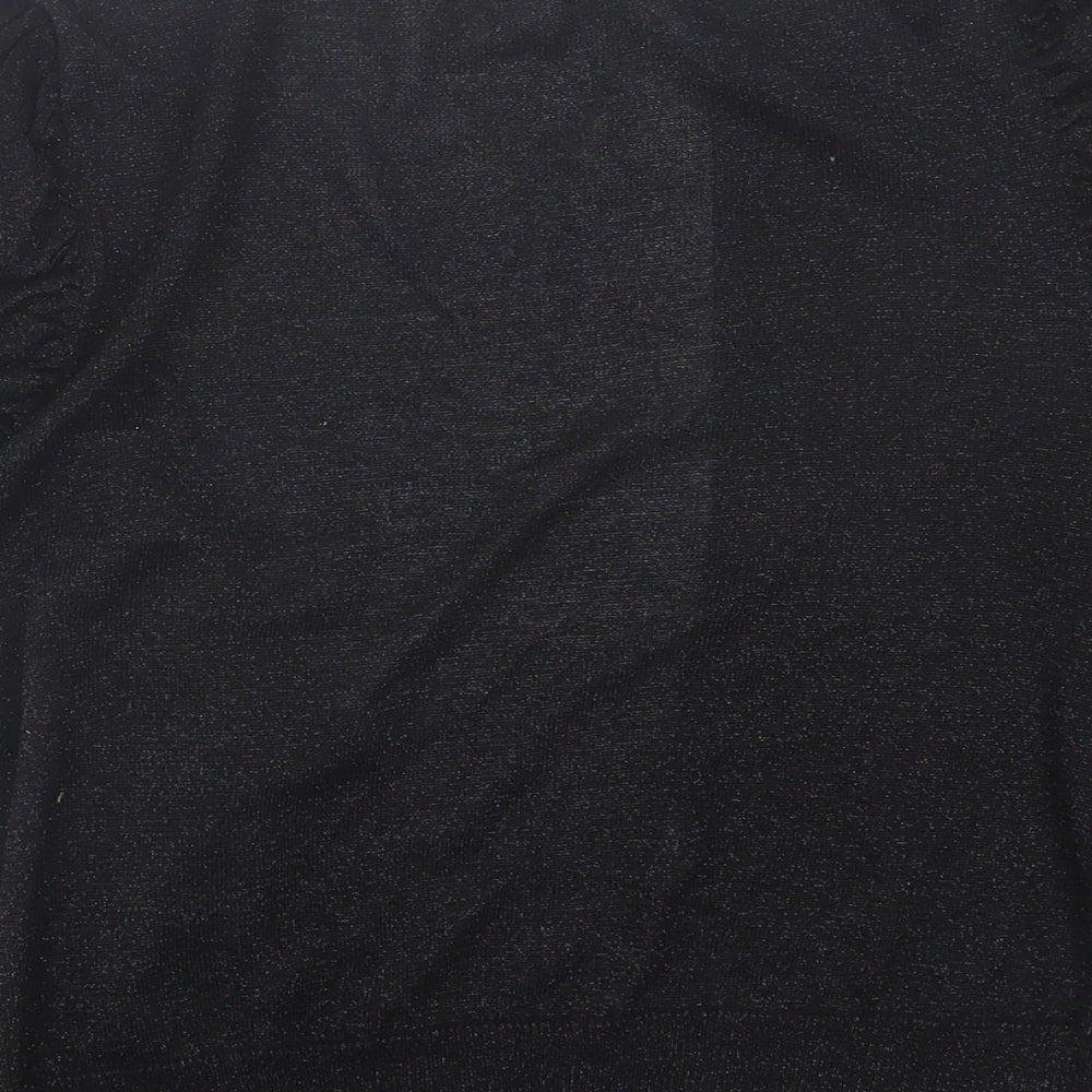 Agenda Womens Black V-Neck Viscose Cardigan Jumper Size 14