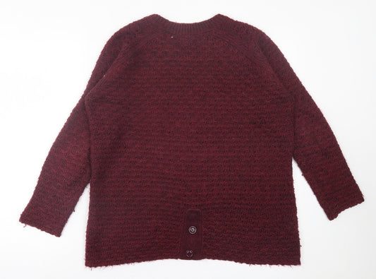New Look Womens Purple Crew Neck Acrylic Pullover Jumper Size M