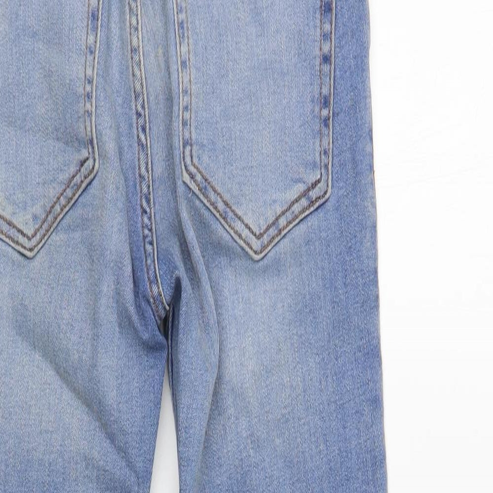 Mango Womens Blue Cotton Skinny Jeans Size 4 L25 in Regular Button