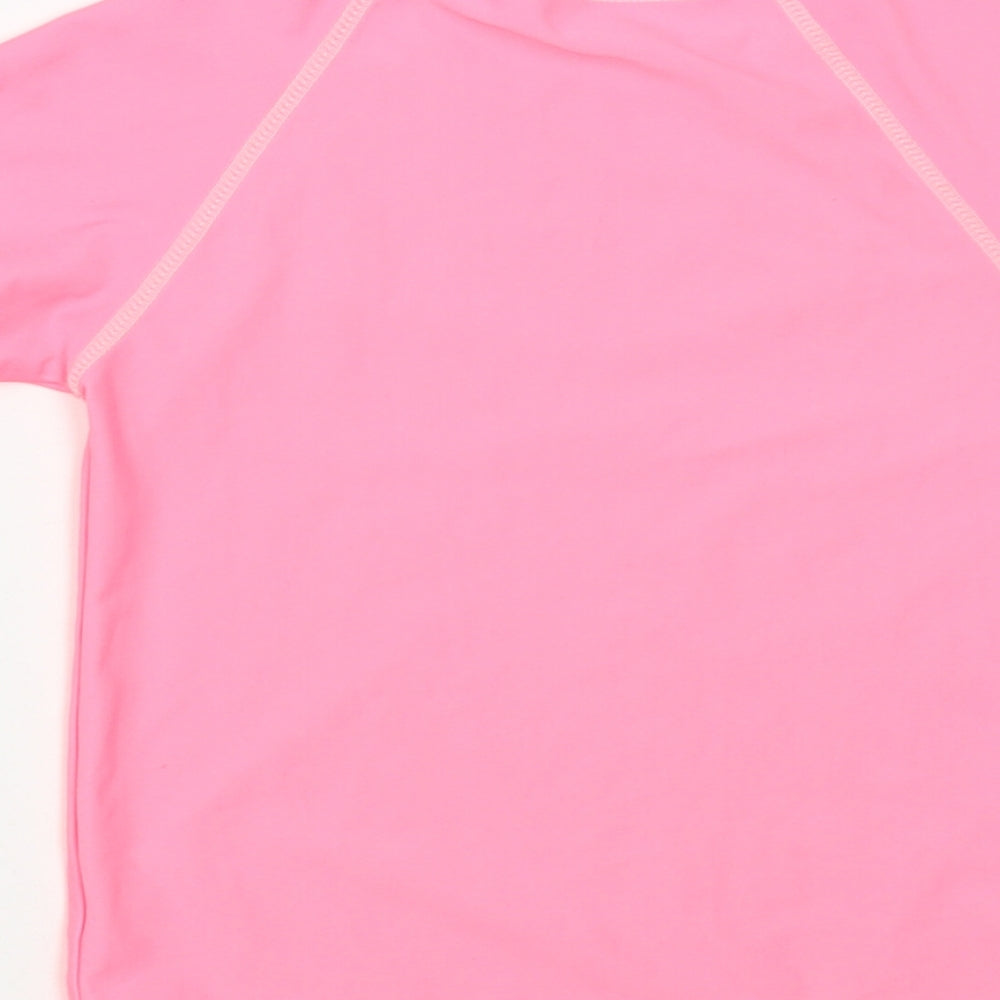 Dunnes Stores Girls Pink Polyester Pullover T-Shirt Size 5 Years Crew Neck Pullover - Beach Swim