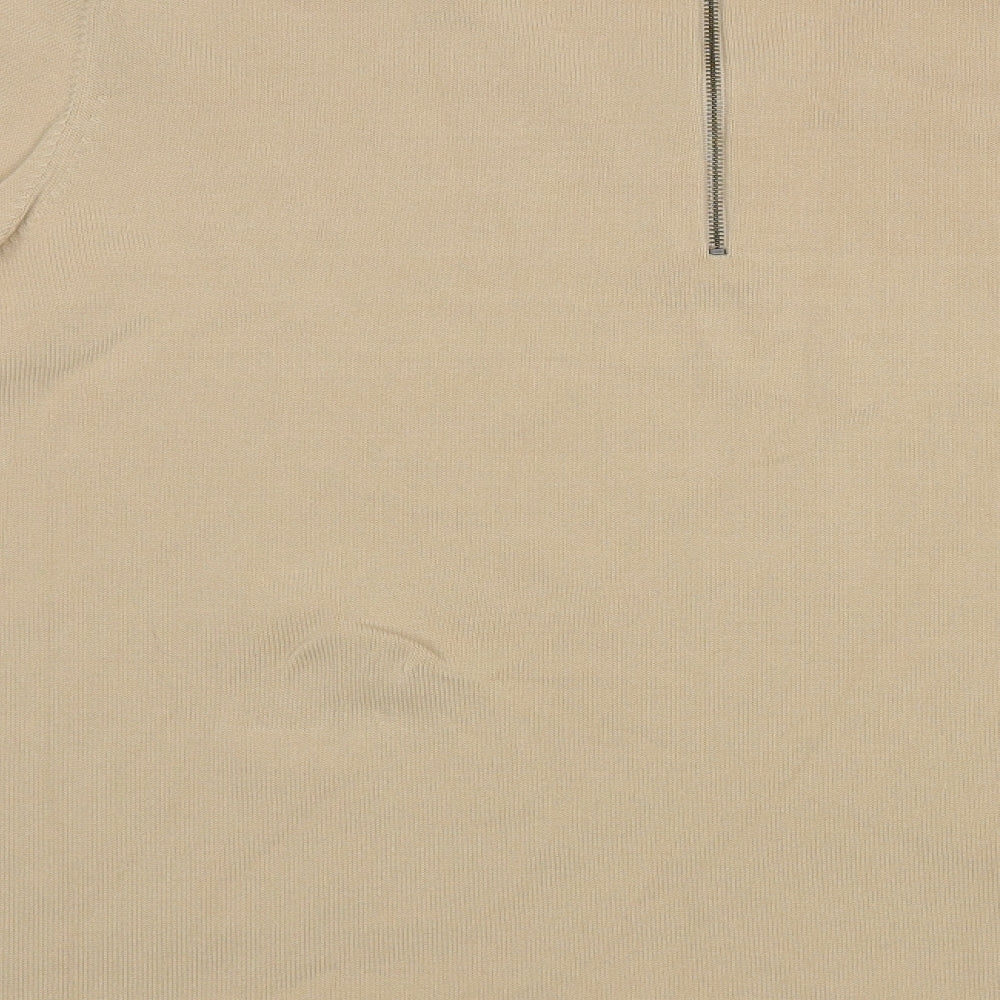 Autograph Womens Beige V-Neck Viscose Pullover Jumper Size 20