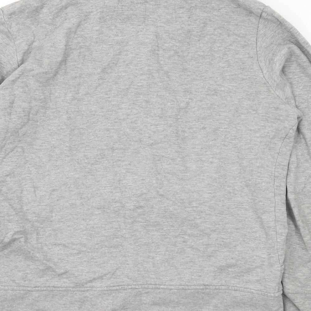 TOM TAILOR Womens Grey Cotton Full Zip Sweatshirt Size L Zip
