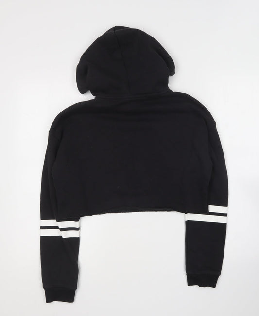 H&M Womens Black Cotton Pullover Hoodie Size XS