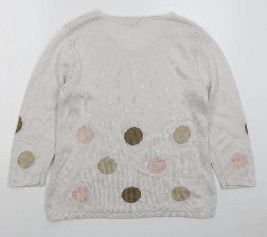Womens UK Size L Marble White Pullover Jumper