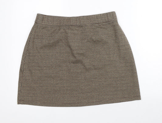 JDY Womens Brown Geometric Polyester Straight & Pencil Skirt Size L