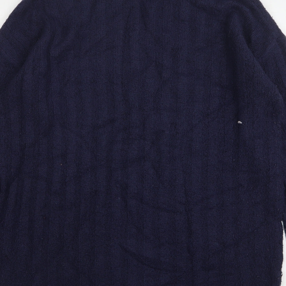 George Womens Blue High Neck Acrylic Pullover Jumper Size M