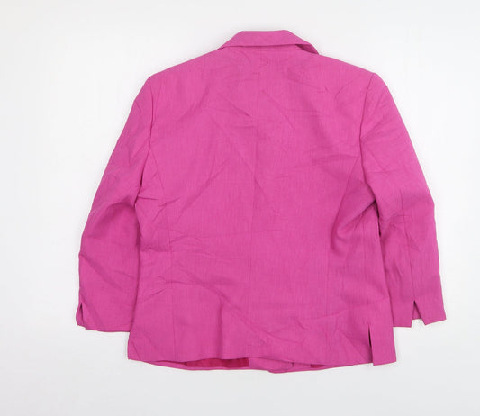 Marks and Spencer Womens Pink Polyester Jacket Suit Jacket Size 12