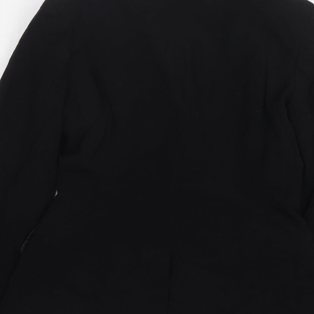 South Womens Black Polyester Jacket Suit Jacket Size 8