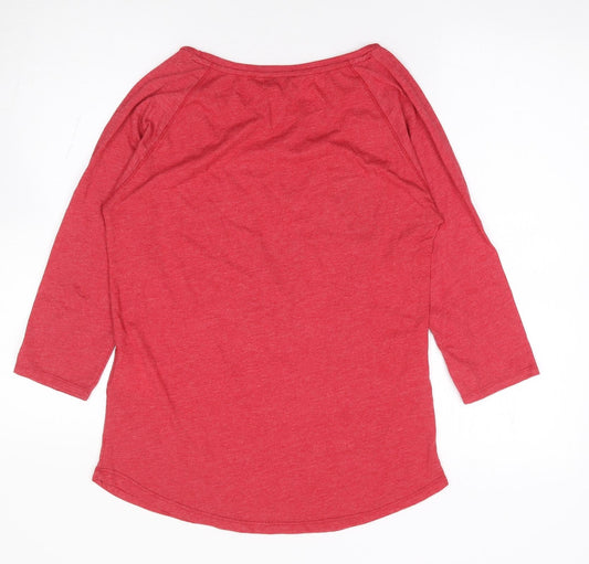 Clockhouse Womens Red Cotton Jersey T-Shirt Size L Round Neck