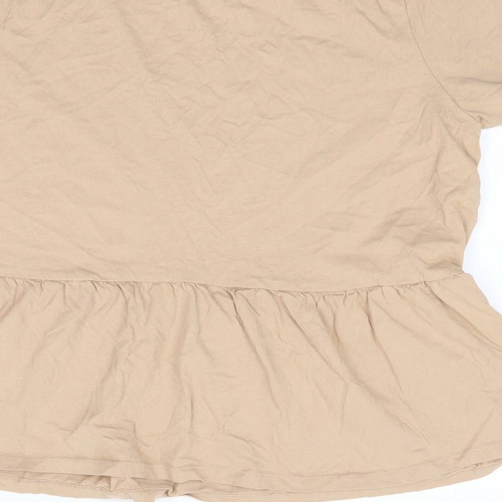 Womens UK Size 16 Pep & Co Beige Jersey T-Shirt