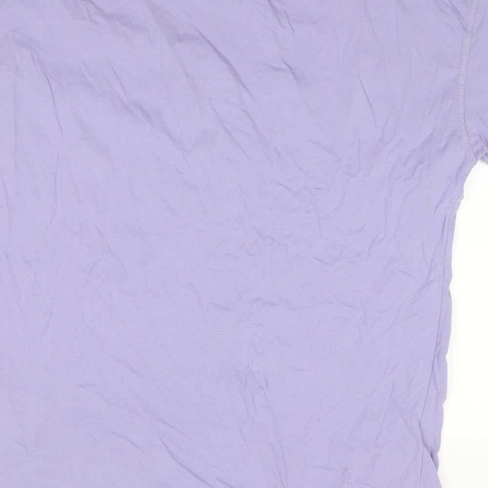 Primark Womens Purple 100% Cotton Tunic T-Shirt Size S Crew Neck