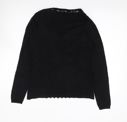 George Womens Black Round Neck Viscose Pullover Jumper Size 10