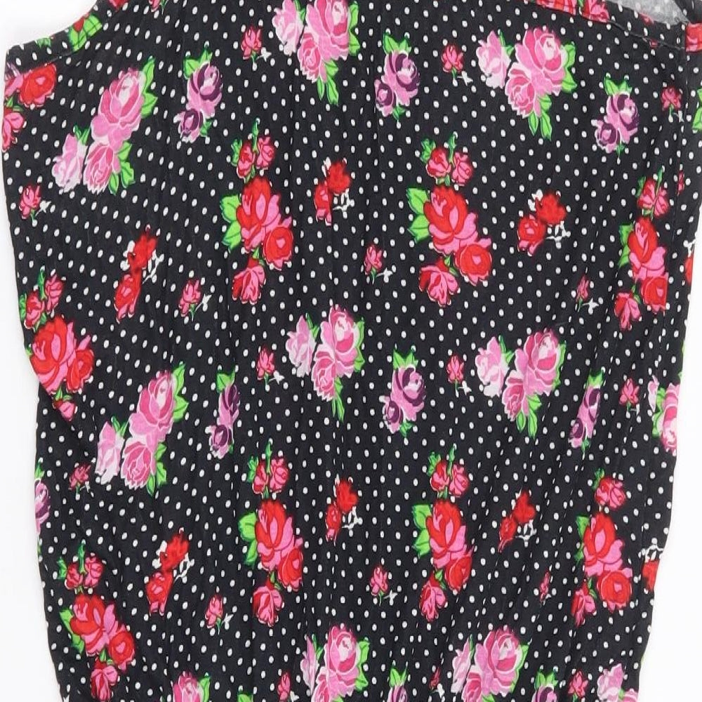 Primark Womens Multicoloured Floral Viscose Romper One-Piece Size 10 Button