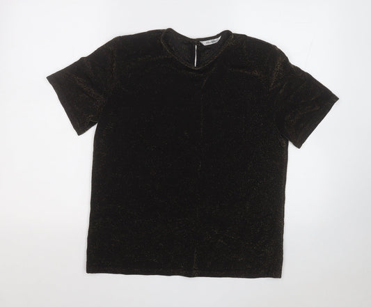 Womens UK Size 12 Berkertex Black Basic T-Shirt