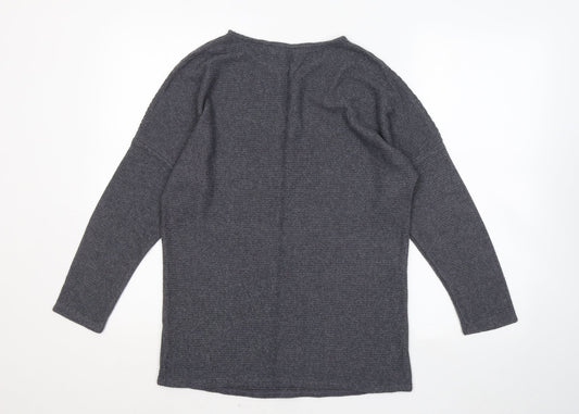 George Womens Grey Round Neck Viscose Pullover Jumper Size M