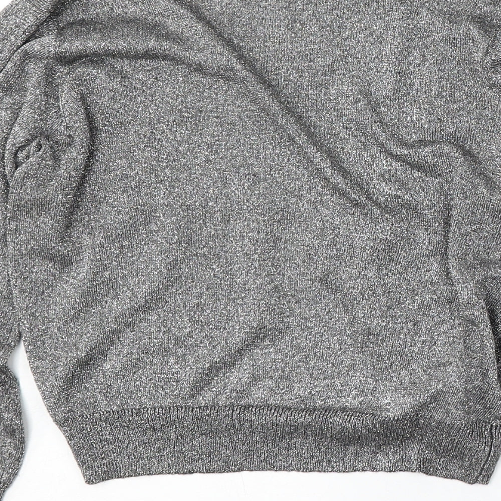 Womens UK Size S MNG Silver Cardigan Jumper