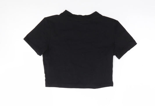 SheIn Womens Black Cotton Jersey T-Shirt Size S Crew Neck