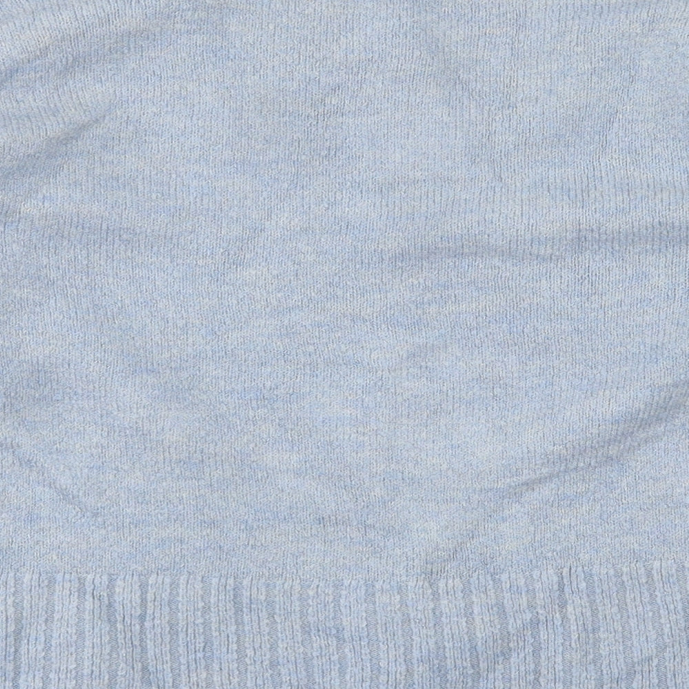 George Womens Blue High Neck Acrylic Pullover Jumper Size M