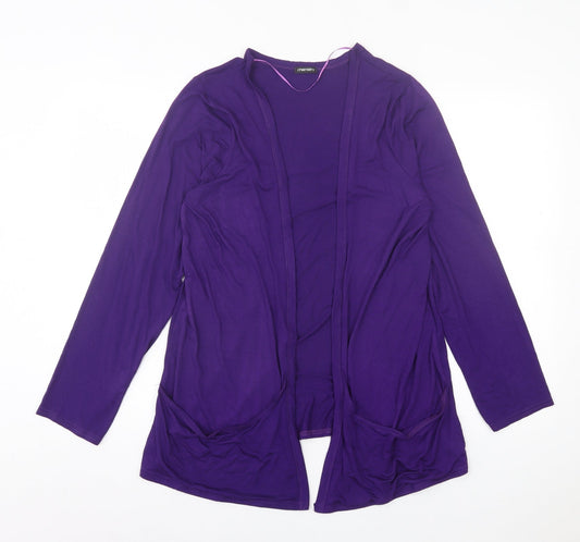 Chemistry Womens Purple V-Neck Viscose Cardigan Jumper Size 14