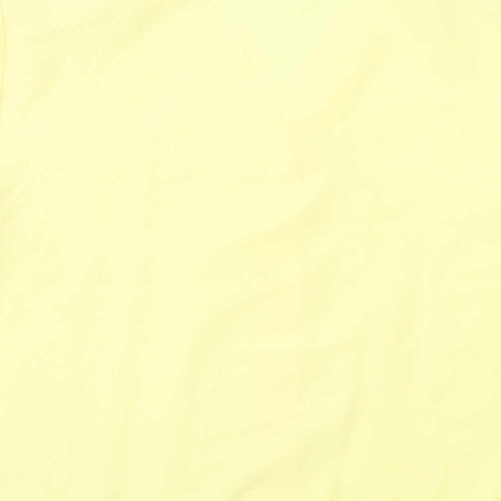 ST BENARD Womens Yellow Polyester Basic Button-Up Size 16 V-Neck